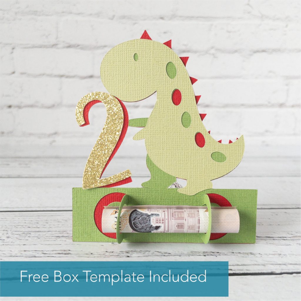 Age 2 Dinosaur Money Holder SVG