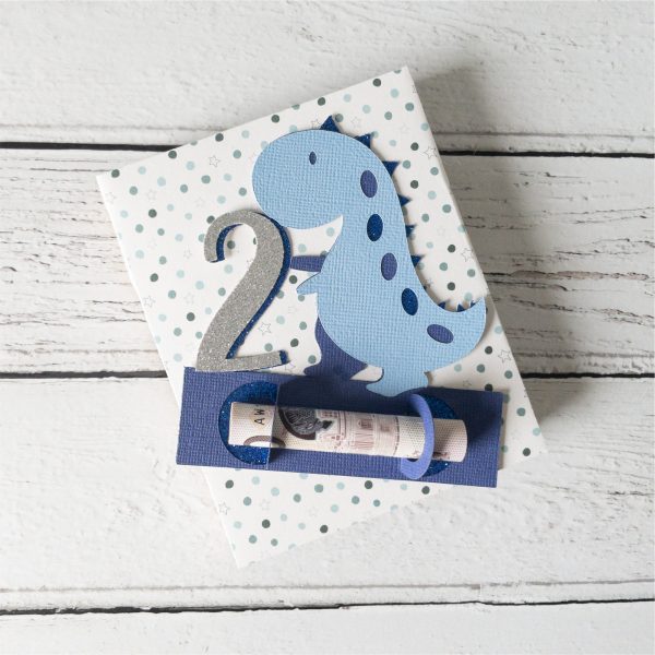 Age 2 Dinosaur Money Holder SVG