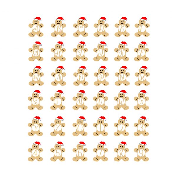 Gingerbread Man Monogram Set